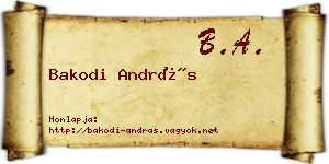 Bakodi András névjegykártya