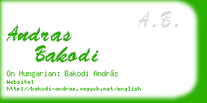 andras bakodi business card