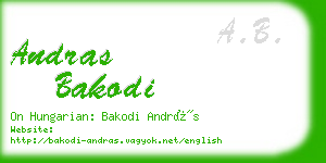 andras bakodi business card